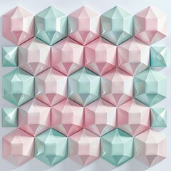 Obraz premium Pastel Geometric 3D Pattern