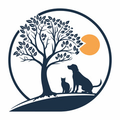 Harmony in Nature – Pet Care Logo for Animal Wellness & Love