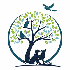 Harmony in Nature – Pet Care Logo for Animal Wellness & Love