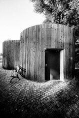 The building has organic shapes that completely contradict the conventional perception of public...
