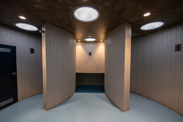 The building has organic shapes that completely contradict the conventional perception of public...