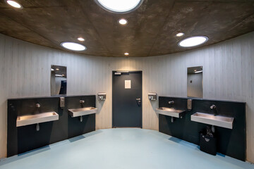 The building has organic shapes that completely contradict the conventional perception of public...