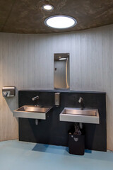 The building has organic shapes that completely contradict the conventional perception of public...