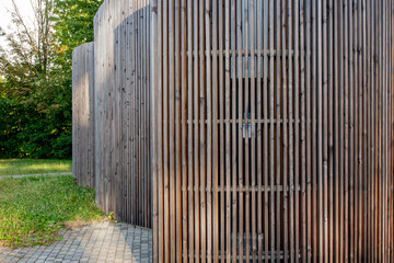The building has organic shapes that completely contradict the conventional perception of public...