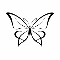 Butterfly Ribbon Silhouette Vector Art, Icons, and Graphics on white background.