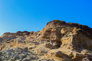 Rock formations on the beach in California
