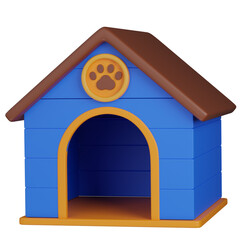 3d render  Dog House with Paw Print icon 