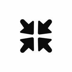 full screen mode exit icon sign vector