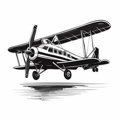 Seaplane Image Vector. Flying Seaplane Stock Illustration isolated on white background.