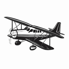 Seaplane Image Vector. Flying Seaplane Stock Illustration isolated on white background.