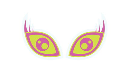 Y2K playful eyes sticker. Cute symbol of abstract design. Retro aesthetic, modern icon, trendy decoration. Perfect for streetwear, nostalgic 90s vibes, or bold artistic projects.
