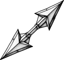 Double-ended left-right arrow technical drawing hand-drawn style