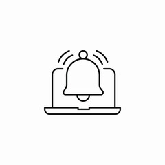 notification laptop icon sign vector