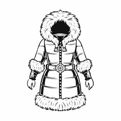 Eskimo Costume Image Vectors and Vector Art isolated on white background.