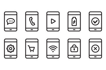 スマートフォン関連機能等のシンプルアイコンセット © umaruchan4678