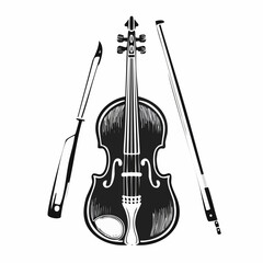 Beautiful Violin Images vector. Elegant Violin Illustration Musical Instrument Design.