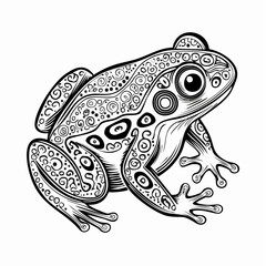Amazon Milk Frog vector. Black and white Amazon Milk Frog vector isolated on white background.