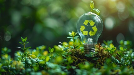 Recycle bulb seedling in mossy green