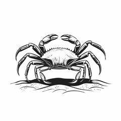 Crab on Sandy Beach image vector isolated on white background.