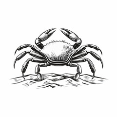 Crab on Sandy Beach image vector isolated on white background.