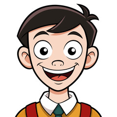 Obraz premium Student with wide eyes grinning in school uniform 