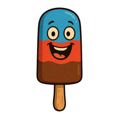 Happy Cartoon Popsicle Character