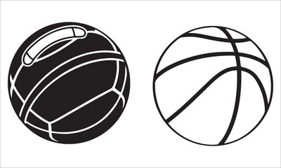 Black and white basketballs sport game