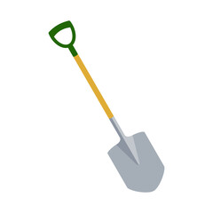 Shovel gardening tool for digging as a flat design vector icon