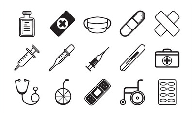 Obraz premium Medical icons collection health healthcare