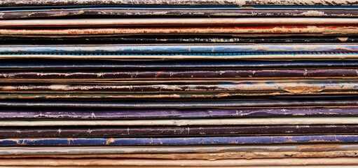 Stack of vinyl record envelope