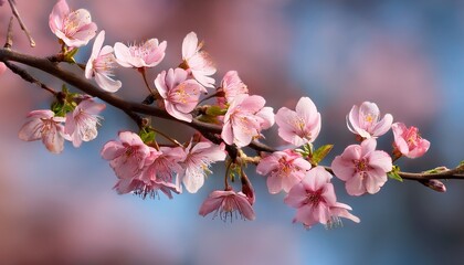 Obraz premium pink blossoms branch spring flowers