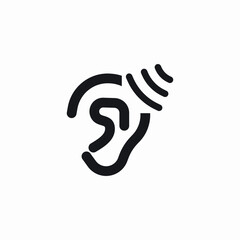 ear hearing icon sign vector