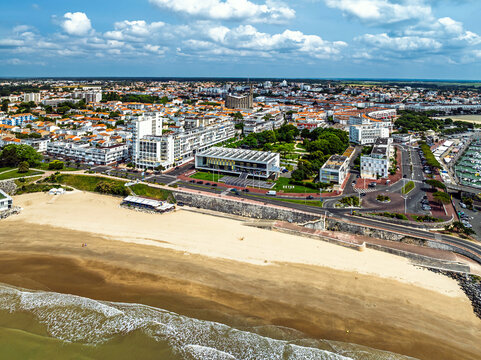 Royan from a drone, Nouvelle-Aquitaine, Charente-Maritime, France, Europe