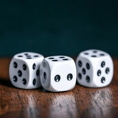 Dice Trio on Wood, Chance , Boardgame
