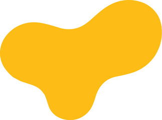 Abstract mustard yellow blob isolated on a white background, flat vector design.