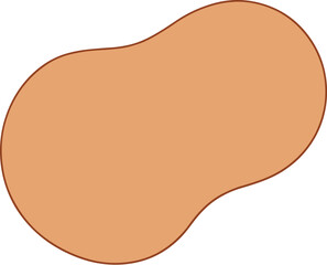 Simple peanut shape illustration on a white background, neutral color palette