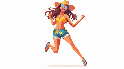 Summer Joy: Young Woman Dancing Freely Under a Bright Blue Sky, Feeling the Warm Sun on Her Skin,   