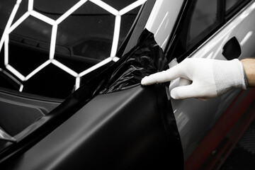 Full Panel Car Vinyl Wrapping. Large-scale vinyl wrap installation transforms the vehicle exterior...