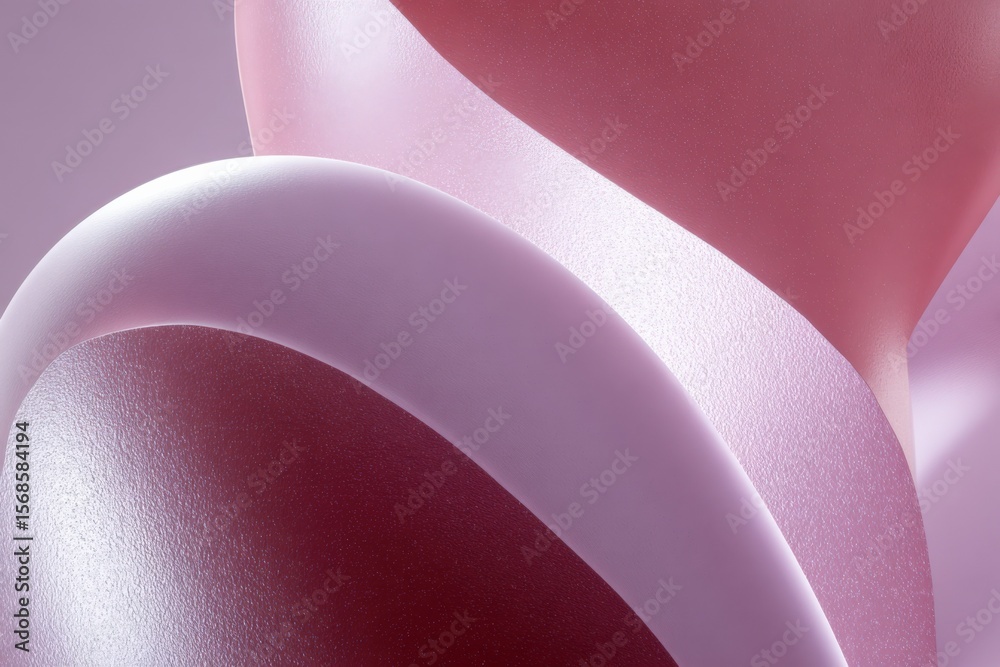 Poster A close-up of colorful silicone or rubber objects with smooth curves and soft pastel tones, abstract minimal design and modern aesthetic