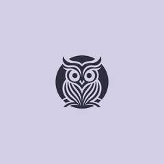 Creative owl logo in clean and artistic silhouette illustration.
