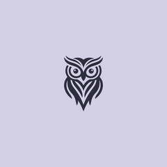 Fototapeta premium Creative owl logo in clean and artistic silhouette illustration.