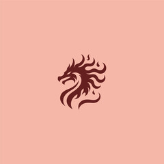 Dragon flame logo in bold and minimal silhouette style.