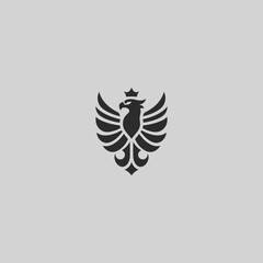 Griffin crest logo in strong and majestic silhouette design.