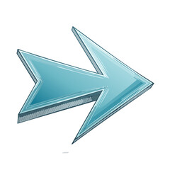 Pointer Illustration in Aqua Blue Tones Directs Navigation and Guidance with Shaded Vector Style on Black Background