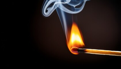 matchstick igniting with flame against a dark background