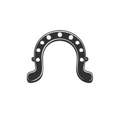 A Lucky Horseshoe Symbol Depicting Fortune and Heritage against Black Backdrop For Western Design and Cowboy Culture