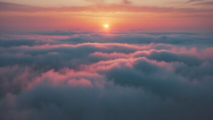 Sunrise Photography with Different Hues of Sky and Empty Copy Space for Text