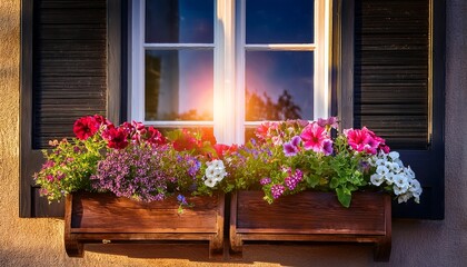 sun kissed florals window boxes with flowers