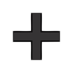 Obraz premium Dark Gray Plus Sign Graphic on a Black Background, Symbol, Mathematical Element
