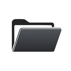 Isolated Open Dark Gray Folder Icon for Files Documents Organization Storage